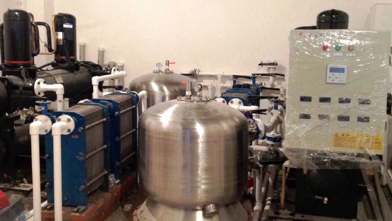 機關浴池洗浴廢水余熱回收系統現場 機關浴池洗浴廢水余熱回收系統現場